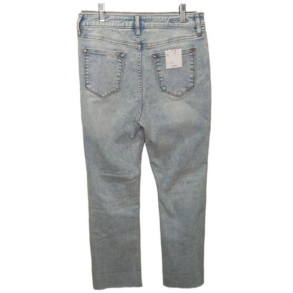 Vigoss Women's Stevie Crop Straight Jeans Light Wash~Distressed~Stretch~ Size 28 - Picture 2 of 16